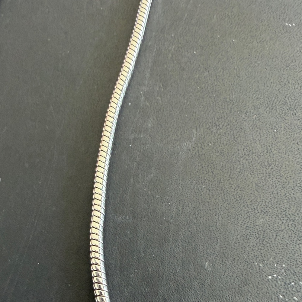 Sterling Silver Snake Chain Necklace - Classic Silver length 30” - Picture 3 of 5
